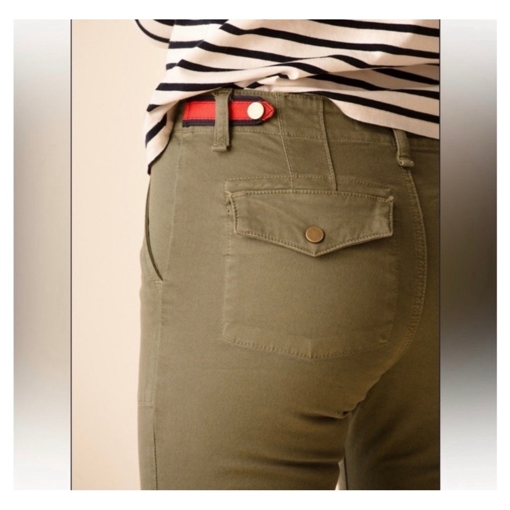 Veronica Beard Jeans Adrina Skinny Ankle Cargo 28 Olive Green High Rise Stretch - Picture 4 of 10